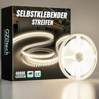 GZBtech Silikoninė LED juostelė 5 m, 230 V 4000 K neutralios baltos spalvos LED juostelės apšvietimas, galima sutrumpinti, lipni šviesos juostelė miegamajam, virtuvei, patalpoms, lauke, dekoravimui ir
