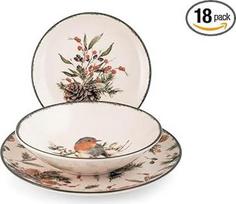 H&h servizio tavola natalizio 18 pezzi melody