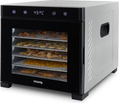 H.Koenig DSY900 maisto dehidratorius vaisiams, daržovėms, žolelėms, 6 išimami džiovinimo padėklai, kintamas termostatas nuo 35 °C iki 75 °C, LCD jutiklinis ekranas, 650 W
