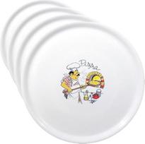 HENDI Picos lėkštė, porcelianinė, skirta picoms kepti, tinkama plauti indaplovėje ir mikrobangų krosnelėje, skersmuo 310 mm, balta (4 vnt.)