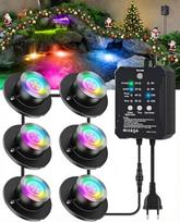 HIBOITEC LED RGB tvenkinio apšvietimas, fotoelementų jutiklis ir laikmatis, kelių spalvų povandeninis apšvietimas su žemos įtampos transformatoriumi, IP68 vandeniui atsparus baseino apšvietimas, povandeninė šviesa