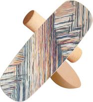Holz Balance Board mit Rolle & Halbkugel - Balancierbrett für Gleichgewichtstraining - Erwachsene - Inkl. Anleitung - Verbessert Koordination & Muskelkraft