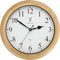 Holzwerk SONNEBERG (radijas) Natural Vintage Retro Wood Radio Wall Clock Glass Wooden Clock Radio-Controlled Wall Clock Radio-Controlled Clock Almost Silent Clock Movement Solid Wood 14 Inches 35 cm