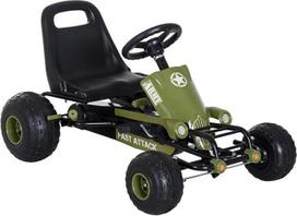 HOMCOM Go Kart vaikiškas pedalinis automobilis su rankiniu stabdžiu nuo 3 metų žalias 99 x 65 x 56 cm