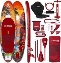 HUIIKE Stand Up Paddling Board mit Zubehör, Paddel, Finnen, Pumpe. Paddle Sup Board Aufblasbar Hohe Stabilität und Widerstandsfähigkeit. 305 x 84 x 15 cm, Belastbar bis 130 kg