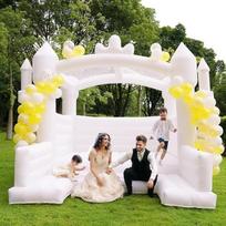 hüpfburg Kinder Weißes hüpfburgen mit gebläse 415× 413× 315cm,aufblasbares Schlag Haus für Innenhinterhof Hochzeit Kinder Geburtstagsfeier Wasserpark