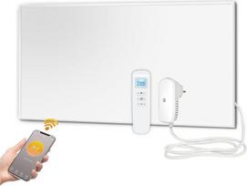 Infraraudonųjų spindulių šildytuvas 700 W, WiFi termostatas su nuotolinio valdymo pultu, infraraudonųjų spindulių šildytuvas su apsauga nuo perkaitimo, šildymo plokštė, radiatorius, sieninis šildytuvas, elektrinis šildytuvas, taupantis energiją (700 W)