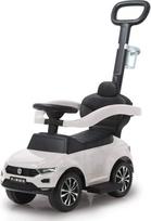 JAMARA 460463 Važinėjimo automobilis VW T-ROC "3-in-1", vaikiška transporto priemonė, apsauga nuo pasvirimo, bagažinė, stūmimo ir griebimo juosta su vairo funkcija, atlošas, šoninė apsaugos juosta, ištraukiama kojų atrama, garsas, garsinis signalas