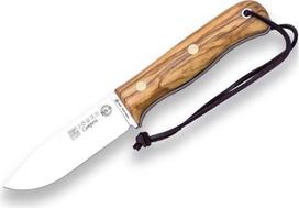Joker BS9 Campero CO112-P Išgyvenimo peilis Alyvmedžio rankena 10,5 cm geležtė SANDVIK 14C28N Pridedamas odinis dėklas su ugnies plieno įrankiu žvejybai, medžioklei, stovyklavimui ir žygiams