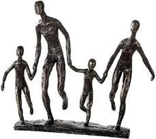 Kasablankos skulptūra Šeima, dekoratyvinė figūra Bronza, derva Statulėlė Svetainės, biuro dekoracijos H 32 cm x W 35 cm - Modernios skulptūros, Šeima, Grupė