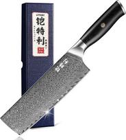 Kitory Nakiri virėjo peilis Damasko nerūdijančio plieno 73 sluoksnių virtuvinis peilis Damasko peilis 18 cm geležtė pagaminta iš 10Cr15CoMoV plieno su Pakka medine rankena