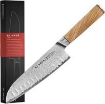 KLAMER "Premium Santoku Damascus" peilis, tikras japoniškas plienas, 18 cm, virėjo peilis