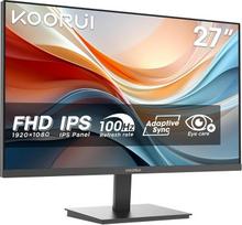 KOORUI E2711F 27 colių monitorius, FHD 1920 x 1080 100 Hz kompiuterio monitorius, adaptyvioji sinchronizacija HDMI 1.4, akis saugantis ekranas, pasvirimas -5° ~ 15°, VESA 100 x 100 mm