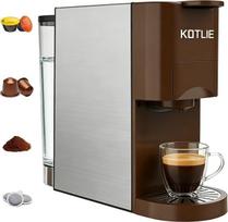 KOTLIE espreso kavos aparatas, "4-in-1" kavos aparatas NES/DG/Flour/ESE (44 mm) kapsuliniam espreso aparatui, 19 barų (rudos spalvos)