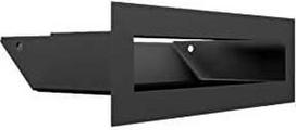 KRATKI Lüftungsgitter LUFT | Warmluftgitter 6 x 20 cm | Schwarz | Abluftgitter für Kamin Belüftung | Lufteinlass in einem Winkel von 45 Grad | überhitzungbeständig | Ideal für moderne Innenräumen