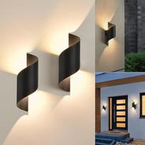 KUKAK LED sieninis šviestuvas vidaus/ lauko 10 W lauko šviesos sieninis šviestuvas IP65 vandeniui atsparus lauko sieninis šviestuvas 3000 K šiltai baltos spalvos sieninis apšvietimas Modernūs aukštyn žemyn dekoratyviniai sieniniai šviestuvai sodui, balkon