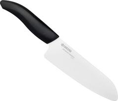 KYOCERA - GEN serija -Santoku keraminis peilis iš aukštos kokybės keramikos | Itin aštrus | Labai lengvas | Didelis atsparumas lūžiui | Rankomis šlifuotas geležtės ilgis: 16 cm, juodas
