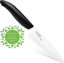 KYOCERA Nature Series Keramikinis 11 cm ilgio virtuvinis peilis - Bioplastikinė rankena iš cukranendrių Balta geležtė Atsparus rūdims FK-110 WH-BK BIO