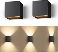 KYOTECH sieninis šviestuvas su keičiama G9 LED lempa 6 W 820 LM šiltai balta 3000 K IP65 lauko sieniniai šviestuvai Reguliuojamas šviesos kampas Sieninis vidaus/ lauko šviestuvas gyvenamajame kambaryje/lauke, skirtas sodui, 2 vnt., juodos spalvos