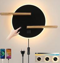 KZT sieninis šviestuvas Vidinis naktinis šviestuvas Dimmable Touch Switch LED sieninis šviestuvas su kabeliu USB + C tipo įkrovimo prievadas Sieninis apšvietimas Miegamojo lovos šviestuvas Skaitymo šviesa miegamajam Svetainė Viešbutis