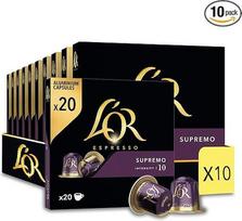 L'OR Espresso Coffee Supremo Intensity 10 - Nespresso®* suderinamos aliuminio kavos kapsulės - 5 pakuotės po 20 kapsulių (100 gėrimų)