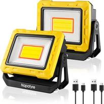 LED darbo šviesa, 2000 LM itin ryškus dirbtuvių šviestuvas su 360° sukamu magnetiniu pagrindu, žibintuvėlis dirbtuvių rankiniam žibintui, COB tikrinimo lempa su maitinimo banku, skirta avariniam stovyklavimui automobilyje (2 vnt.)