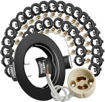LED įleidžiamųjų lubų šviestuvų montavimo rėmelis, apvalus, juodas, su GU10 lizdu, iškirptos skylės dydis: 55-70 mm, įleidžiamųjų šviestuvų rėmelis, skirtas LED ir halogeniniams šviestuvams, lemputės neįtrauktos, 36 pakuotės