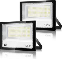 LED lauko prožektorius, 100 W, 2 vnt., IP67 vandeniui atsparus LED prožektorius, 10000 LM lauko prožektorius, LED langų prožektorius, 7000 K šaltai baltos spalvos prožektorius, LED lauko prožektorius važiuojamajai daliai,