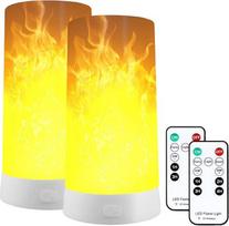 LED liepsnos lempa su nuotolinio valdymo pulteliu, laikmatis, liepsnos šviesa stalo židiniui, USB įkraunama, LED žvakių naktinė šviesa su liepsnos efektu, mirganti šviesa kaip ugnis Kalėdoms, Helovinui