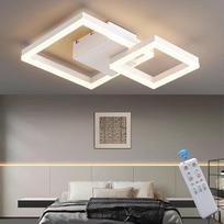 LED lubinis šviestuvas, miegamojo šviestuvas, modernus baltas geometrinis lubinis šviestuvas, 30 W, 40 cm, 3000 lm, 3000-6000 K, su nuotolinio valdymo pulteliu, nuolatinis apšvietimas, 3 W naktinė lemputė, atminties funkcija