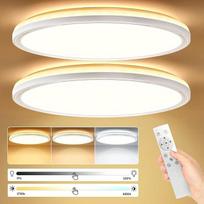 LED lubų šviestuvai 24 W, 11 spalvų temperatūrų, 3000 K - 6500 K, su nuotolinio valdymo pulteliu, 30 cm apvalus lubų šviestuvas, fono šviesos žiedas, itin plonas miegamojo kambario vonios kambario šviestuvas virtuvės šviestuvas -2642LM