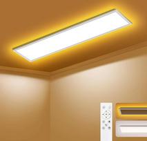 LED lubų šviestuvas su nuotolinio valdymo pulteliu, 120 x 30 cm, 44 W, 4400 LM lubų šviestuvas su nuotolinio valdymo pulteliu, 3000 K - 6500 K, šiltas naktinis apšvietimas, lubų šviestuvas, skirtas miegamajam, vaikų kambariui, svetainei, gyvenamajam kamba