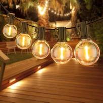 LED pasakų žibintai lauke, 18 m / 60 pėdų pasakų žibintai lauke su 30+1 G40 LED lemputėmis, IP45 vandeniui atsparūs girliandų žibintai, skirti naudoti lauke sode, vestuvėse, vakarėliuose, lauke