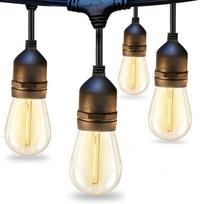 LED pasakų žibintai Lauko vidaus 39 m IP65 vandeniui atsparus jungiamas pasakų žibintas su 40 E27 S14 1W LED lemputėmis sodui, balkonui, kiemui, vestuvėms, šaliai, Kalėdų eglutei 2700 K šiltai balta
