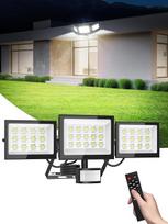 LED prožektorius su judesio jutikliu lauke 150 W, 6500 K žibintas su nuotolinio valdymo pulteliu, 15000 LM itin ryškus lauko prožektorius su judesio jutikliu, IP66 vandeniui atsparus LED prožektorius sodui, verandai