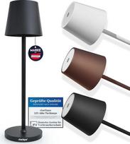 LED stalinė lempa - visiškai reguliuojamas apšvietimas, įkraunama baterija - elegantiško dizaino stalinė lempa su USB įkrovimo kištuku - šiltos baltos šviesos efektas, tinka naudoti patalpose ir lauke.