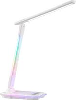 LED stalinis šviestuvas "Lightbox", reguliuojamas stalinis šviestuvas, stalinis šviestuvas su jutikline ir USB jungtimi, CCT funkcija, belaidis įkrovimas, RGB šviesos efektas