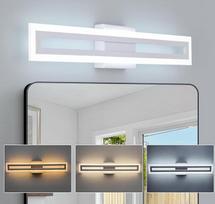 LED veidrodinis šviestuvas Vonios kambario sieninis apšvietimas, 60 cm 20 W modernus sieninis šviestuvas, 3 spalvų temperatūros, IP44 vandeniui atsparus linijinis sieninis šviestuvas vonios kambariui, miegamajam, prieškambariui, baltas