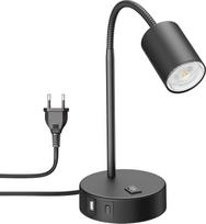 ledscom.de "Waika" stalinis šviestuvas juodas USB-A USB-C su GU10 LED lempa (šiltai balta, 5,4 W, 510 lm, 45°)