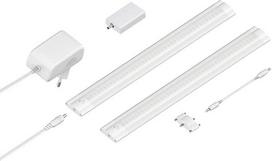 ledscom.de SIRIS išmanusis LED apšvietimas, matinės baltos spalvos, "WiFi" valdiklis, plokščias, "Smart Home", su "Alexa", 30 cm, po 370 lm, baltas, 2 vnt.