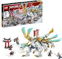 LEGO 71786 Ninjago Zanes Ledinis drakonas, konstravimo ir žaidimų rinkinys su drakonu ir 6 mini figūrėlėmis, konstravimo žaislas, dovana vaikams nuo 10 metų