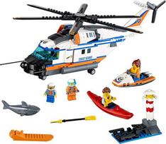 LEGO City pakrančių apsaugos sunkusis gelbėjimo sraigtasparnis 60166 konstravimo rinkinys (415 detalių)