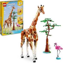 LEGO Creator 31150 "3-in-1" laukinių safario gyvūnų rinkinys, nuo žirafos žaislo iki gazelės figūrėlės ir liūto modelio, rinkinys vaikams, mergaitėms ir berniukams nuo 9 metų, įskaitant flamingą ir drugelį, gamtos dovanos vaizduotės žaidimams