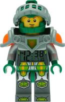 LEGO Nexo Knights 9009426 Aaron vaikiškas žadintuvas su mini figūrėle ir apšvietimu, žalias/pilkas, plastikinis, 24 cm aukščio, LCD ekranas, berniukas/mergaitė, oficialus