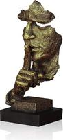 LEPENDOR "Silence is Golden" - rankų darbo "Silent Men" statulos iš dervos, abstrakti skulptūra Biuro namų dekoro figūrėlė Dovana - "Silence", auksas