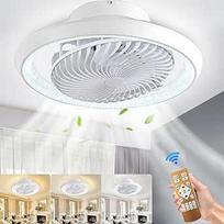 Lubų ventiliatorius su apšvietimu Tylus lubų apšvietimas su ventiliatoriumi 360° pasukamas LED šviesos diodų apšvietimas 72 W su nuotolinio valdymo pulteliu Ventiliatoriaus lempa Lubų šviestuvas svetainei Valgomasis Miegamasis 49 cm