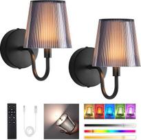LumniexDesigns Sieniniai šviestuvai Įkraunami sieniniai šviestuvai gyvenamajam kambariui RGB ir 3 spalvų temperatūros Dimmable Wireless Picture Lights with Touch Control and Remote Control for Stairs Hallway Pack of 2