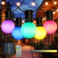 M mimotec - 6,5 m ilgio LED saulės šviesos fėjų žibintai lauke RGB Dimmable 10 lempučių IP54 Vandeniui atsparus dekoravimas sodo kiemo fasadui Patio
