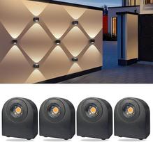 MALORY Pack of 4 LED Wall Lights Indoor/Outdoor, 8 W Outdoor Wall Lights, IP65 Outdoor Lamp, Wall, Up Down Outdoor Light, Outdoor Wall Light, 3000 K, skirtas lauko apšvietimui, namo sienoms, sodui, terasai