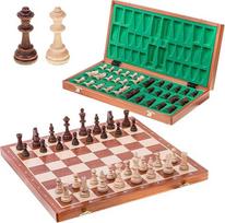 Medinis šachmatų turnyras Nr. 6 - MAHOGANY - Šachmatų lenta ir figūros Staunton 6